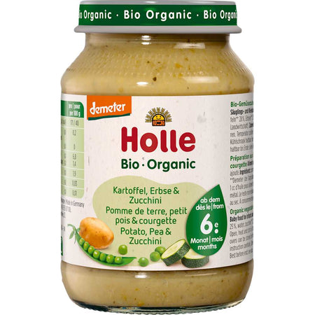 Holle Légumes et pommes de terre aux petits pois et courgettes dès le 6e mois (190 g)