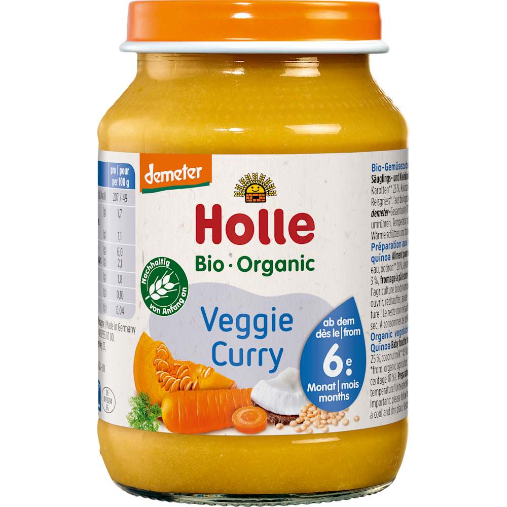 Holle Menu Veggie Curry au quinoa dès le 6ème mois (190 g)