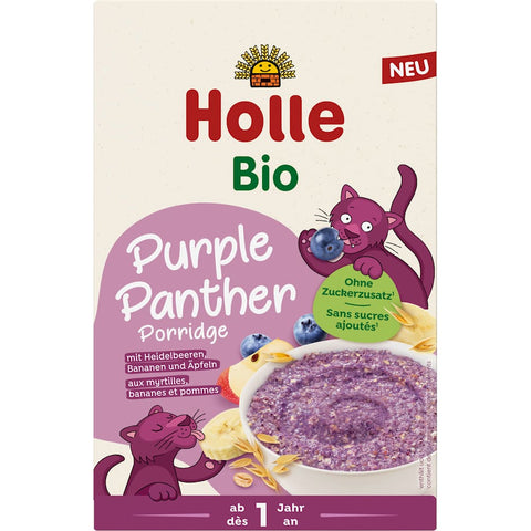 Holle Porridge Purple Panther aux myrtilles, bananes et pommes, dès 1 an (200 g)
