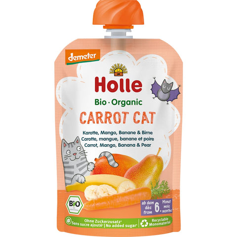 Holle Quetschie Carrot Cat carotte, mangue, banane & poire dès 6 mois (100 g)