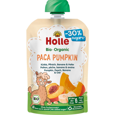 Holle Quetschie Paca Pumpkin potiron, pêche, banane & avoine (100 g)