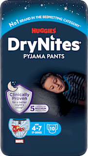 HUGGIES DryNites Pyjama culottes garçons 4-7 ans (10 pièces)