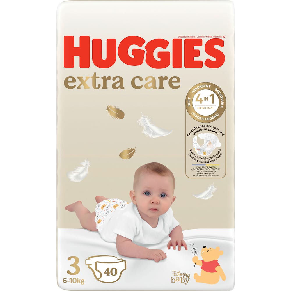 Huggies couches extra care Taille 3 (6-10 kg) Disney, 40 pièces