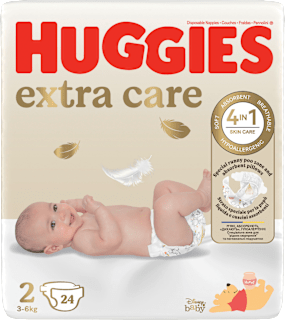 Huggies Couches Newborn extra care Taille 2 (3-6 kg) Disney, 24 pièces