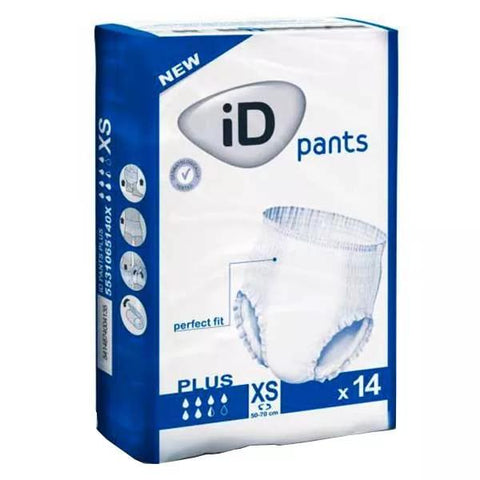 iD Pants Absorbent Incontinence Underwear Plus Size XS 14 diapers