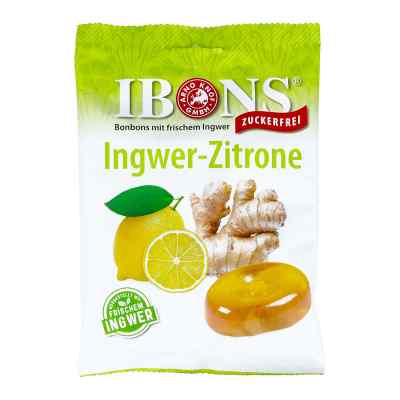Ibons Bonbons à sucer gingembre citron sans sucre en sachet (75 g)