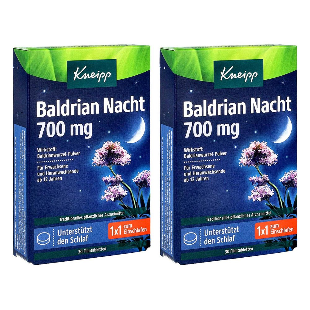 Kneipp Valériane Nuit 700 mg comprimés pelliculés (2 x 30)