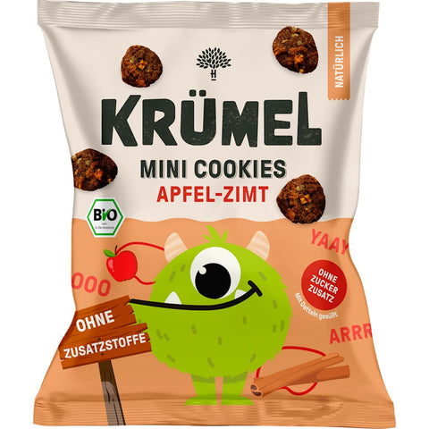 KRÜMEL Mini Monster Cookies apple cinnamon children's snack, from 3 years (50 g)