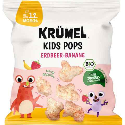 KRÜMEL Snack enfant popcorn fraise-banane dès 12 mois (20 g)