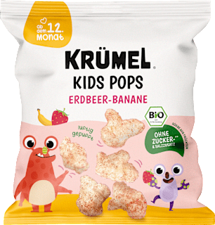 KRÜMEL Snack enfant popcorn fraise-banane dès 12 mois (20 g)