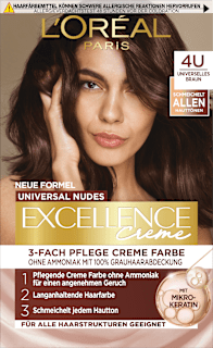 L'Oréal Paris Excellence Creme coloration Nude 4U Universal brun moyen (1 pièce)