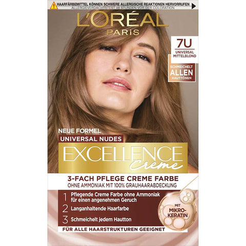 L'Oréal Paris Excellence Crème coloration Nude 7U blond moyen (1 pièce)