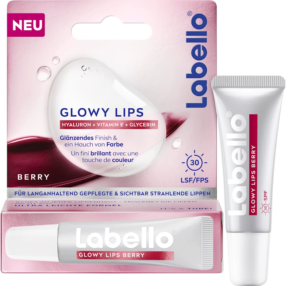 Labello Glowy Lips Berry soin des lèvres LSF30 (10 ml)