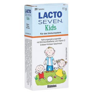 Vitabalans Lacto Seven Kids comprimés à croquer au goût fraise-framboise (20 pièces)