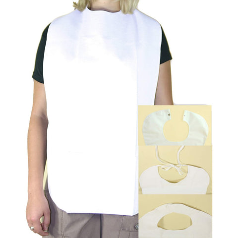 Careliv Produkte Bavoir adulte film/éponge blanc avec poche et velcro (1 pièce)