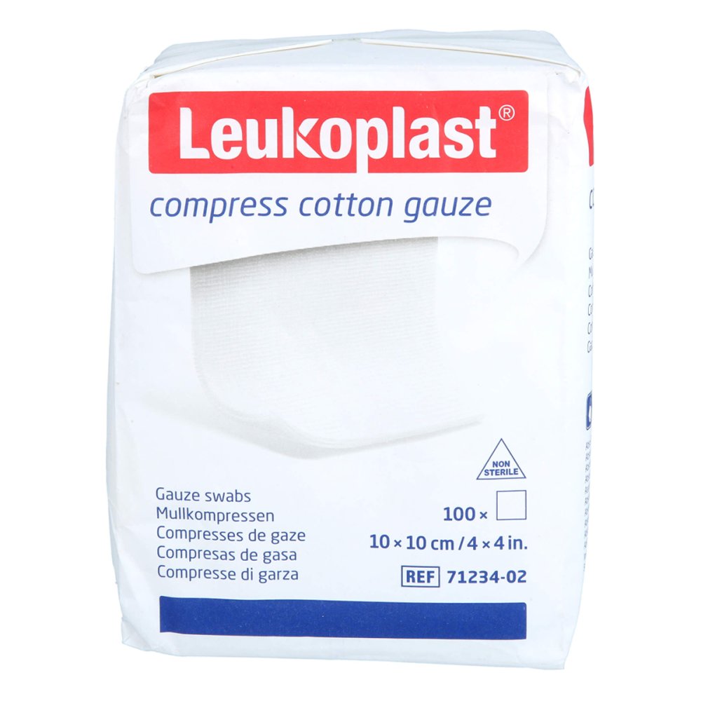 Leukoplast Compresse en gaze de coton 10 x 10 cm non stérile 8 plis (100 pièces)