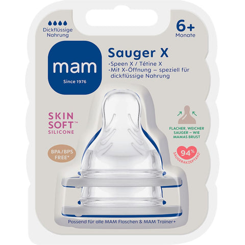 MAM silicone teat, size X, from 6 months (2 pieces)