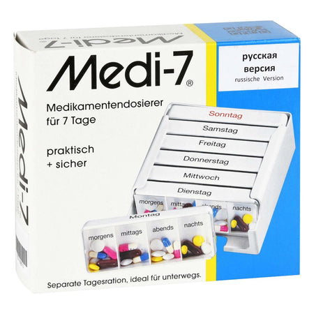 Medi 7 distributeur de médicaments pour 7 jours blanc version russe (1 pièce)