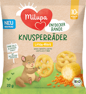 Milupa Snack bébé roues croustillantes lentilles-maïs dès 10+ mois (20 g)