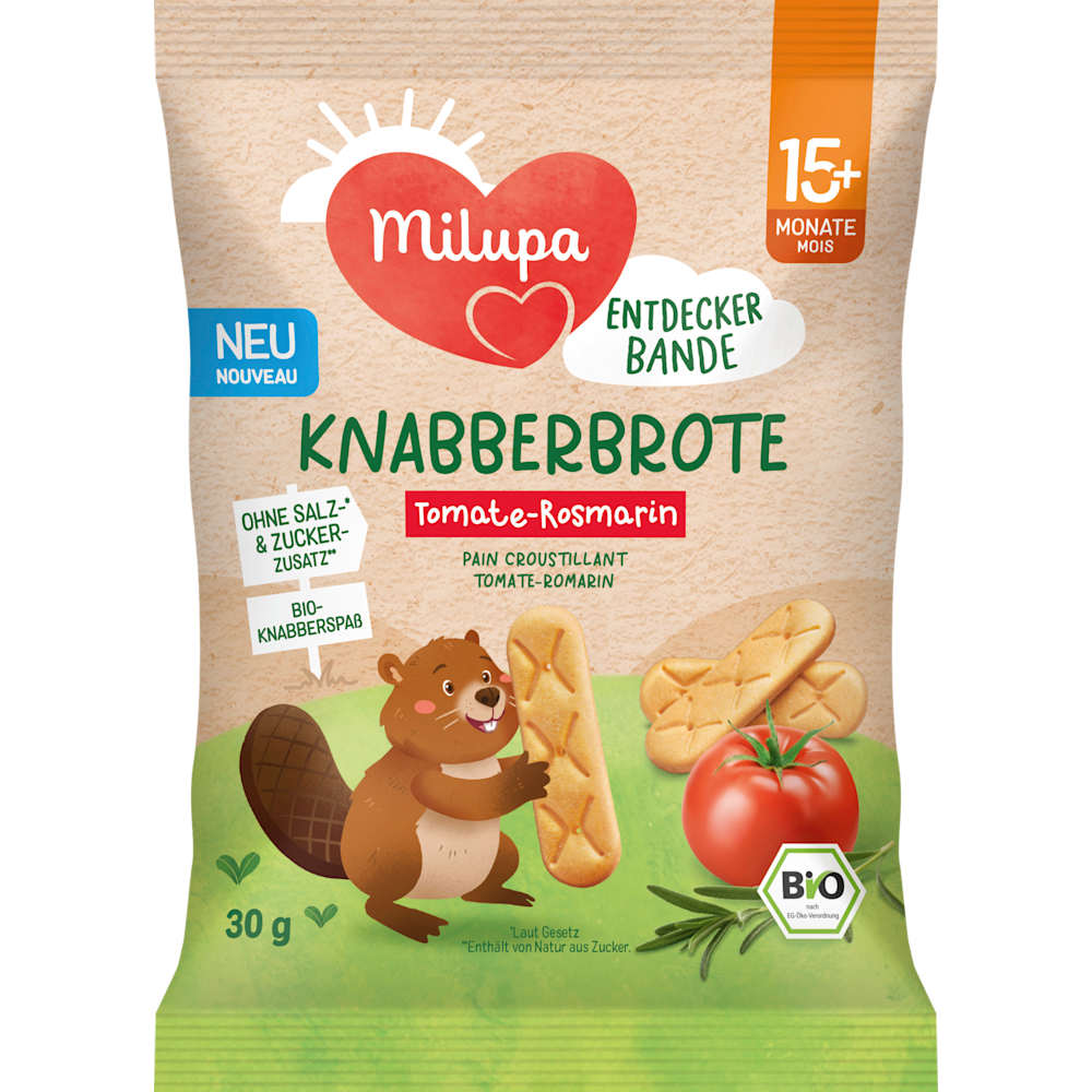 Milupa Snack enfant pain à grignoter tomate-romarin dès 15 mois (30 g)