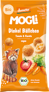 MOGLi Snack pour enfants boulettes d'épeautre tomate et carotte dès 3 ans (40 g)