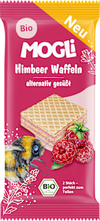 MOGLi Snack enfant gaufrette à la framboise (15 g)