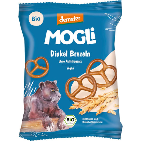 MOGLi Bretzels d'épeautre à grignoter pour enfants dès 3 ans (50 g)