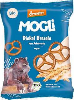 MOGLi Bretzels d'épeautre à grignoter pour enfants dès 3 ans (50 g)