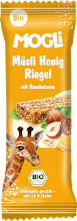 MOGLi barre muesli miel aux noisettes dès 3 ans (25 g)