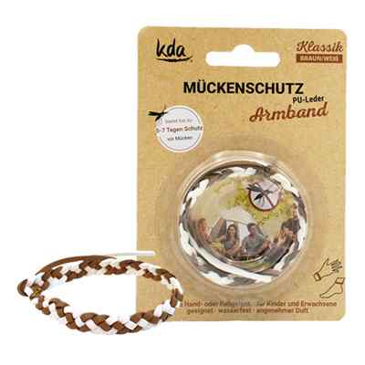 Kda bracelet anti-moustique en cuir PU brun/blanc (1 pièce)