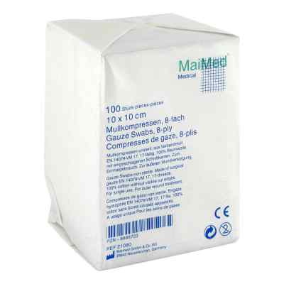 MaiMed compresses de gaze 10x10 cm non stérile 8 plis (100 pièces)