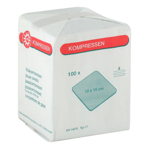NOBAMED Paul Danz AG Compresses de gaze 10x10cm 8 plis non stériles (100 pièces)