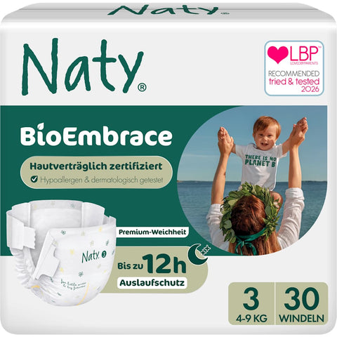Naty BioEmbrace diapers size 3 (4-9 kg), 30 pieces