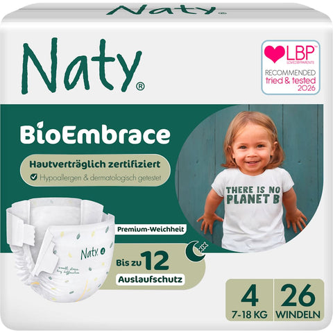 Naty BioEmbrace diapers size 4 (7-18 kg), 26 pieces