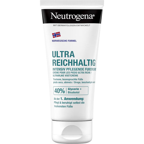 Neutrogena crème pour les pieds à 40% de glycérine, ultra riche pour peau sèche (100 ml)