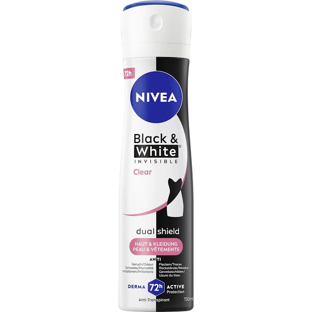 NIVEA Déodorant spray anti-transpirant Black & White Invisible Clear (150 ml)