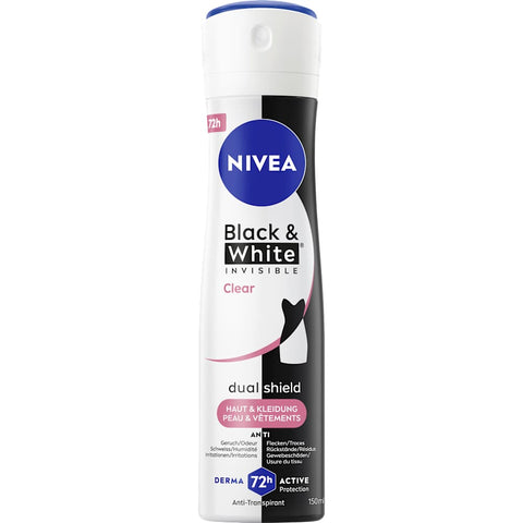 NIVEA Déodorant spray anti-transpirant Black & White Invisible Clear (150 ml)