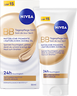 NIVEA BB Crème Essentials 5 en 1 pour peaux moyennes à foncées, SPF 15, 50 ml