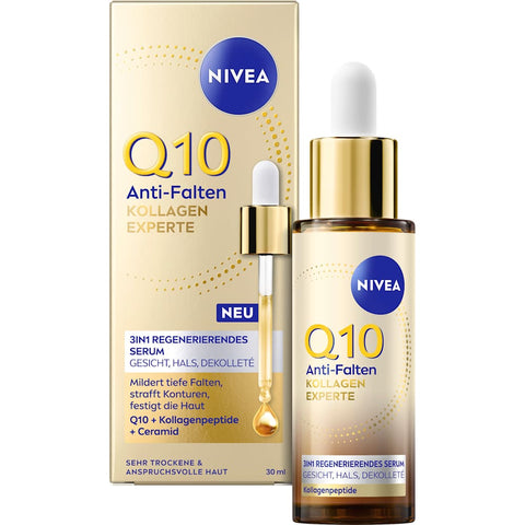 NIVEA Sérum Q10 Anti-Rides Collagène Expert 3-en-1 régénérant (30 ml)