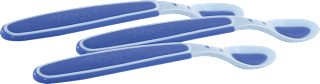 Nûby Cuillère bébé Soft Sensitive Flex pour purée, bleu (3 pièces)