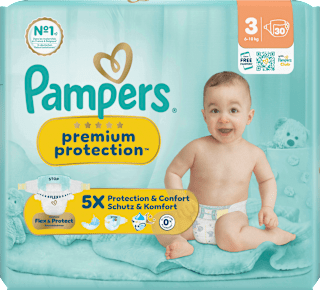 Pampers premium protection couches taille 3 Midi (6-10 kg), 30 pièces