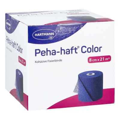 Peha-haft Color bande de fixation sans latex 8 cm x 21 m bleu (1 pièce)
