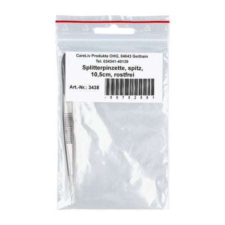 Careliv Pince à échardes pointue inoxydable (10,5 cm, 1 pièce)