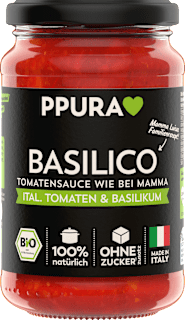 PPURA Sauce tomate Basilico, tomates italiennes & basilic (340 g)