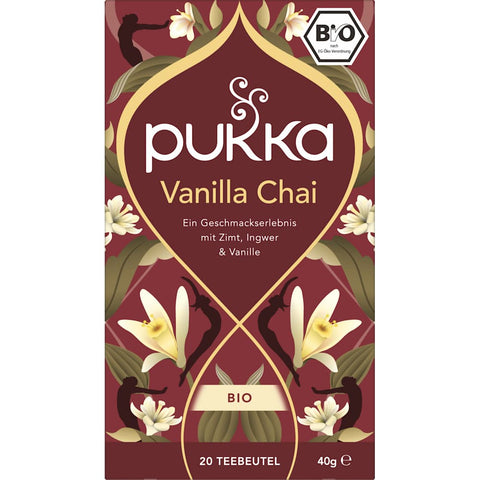 Pukka Vanilla Chai herbal tea with cinnamon, ginger and vanilla (20 bags), 40 g