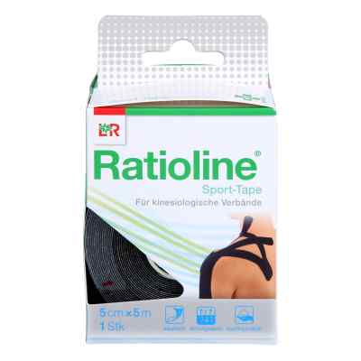 Ratioline bande de sport 5 cm x 5 m noir