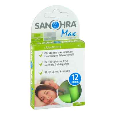 Sanohra max bouchons d'oreilles pour adultes (12 pièces)