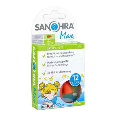 Sanohra max bouchons d'oreilles pour enfants (12 pièces)