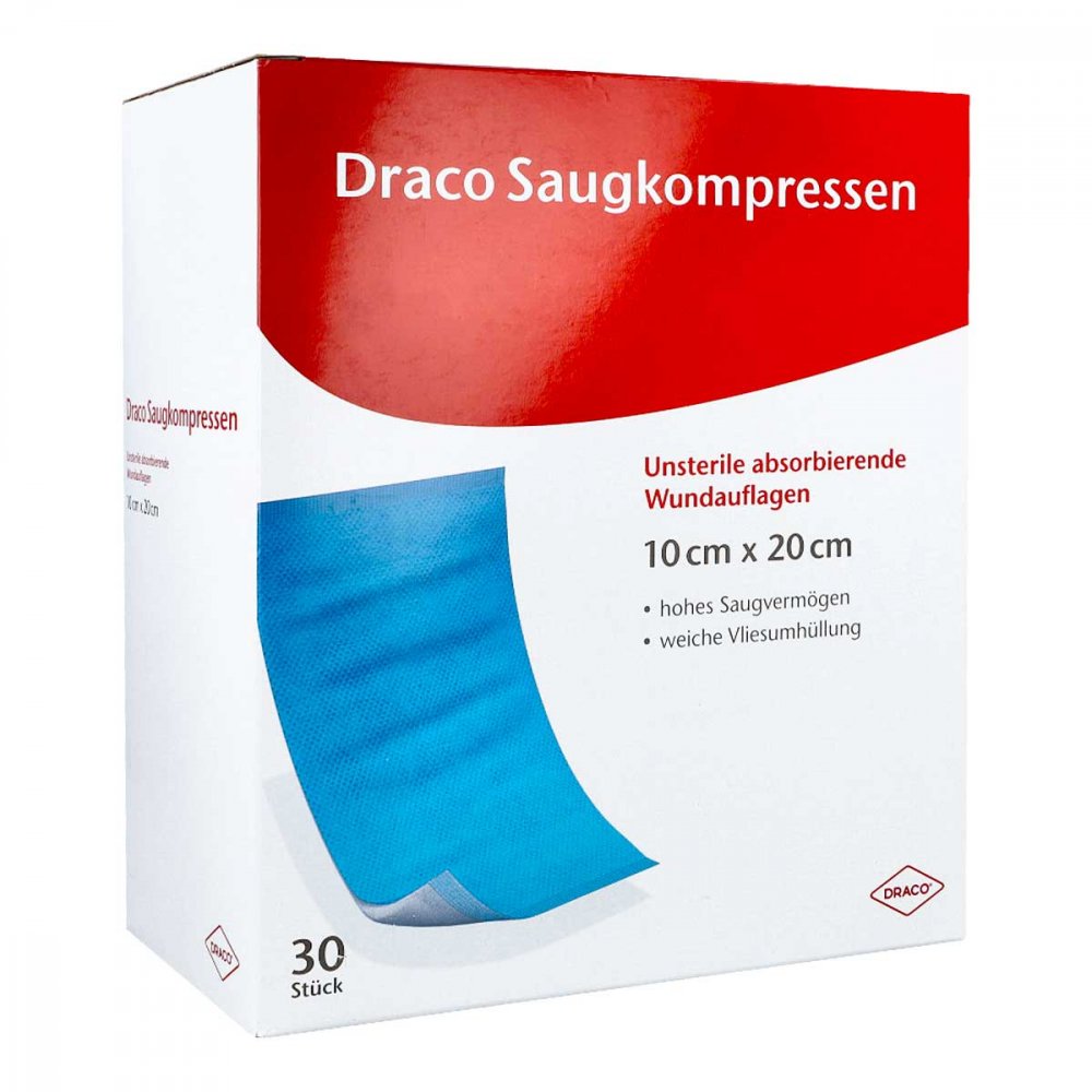 Draco Compresses absorbantes non stériles 10x20 cm (30 pièces)