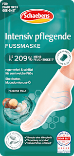Schaebens Masque pour pieds en chaussettes soin intensif au beurre de karité et macadamia (1 paire, 2 pièces)